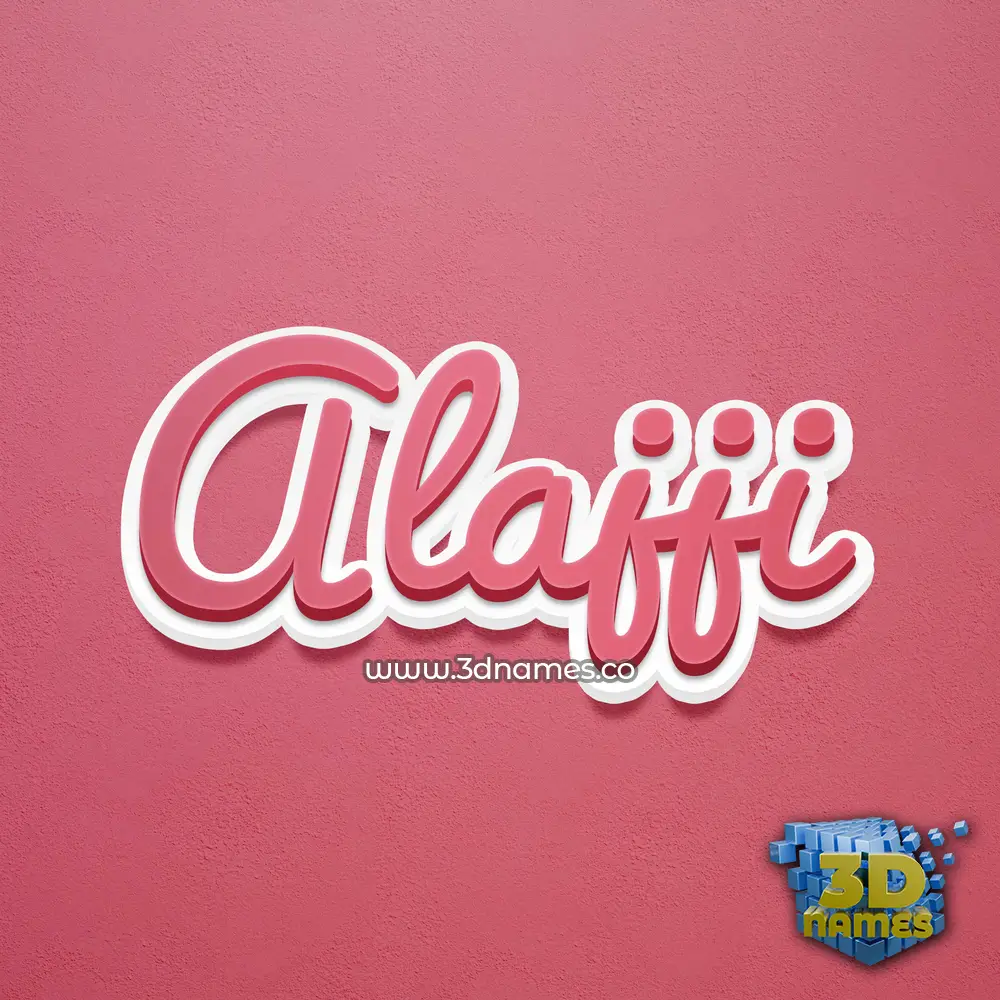 alajji in Red Scribble style - 3D name wallpaper