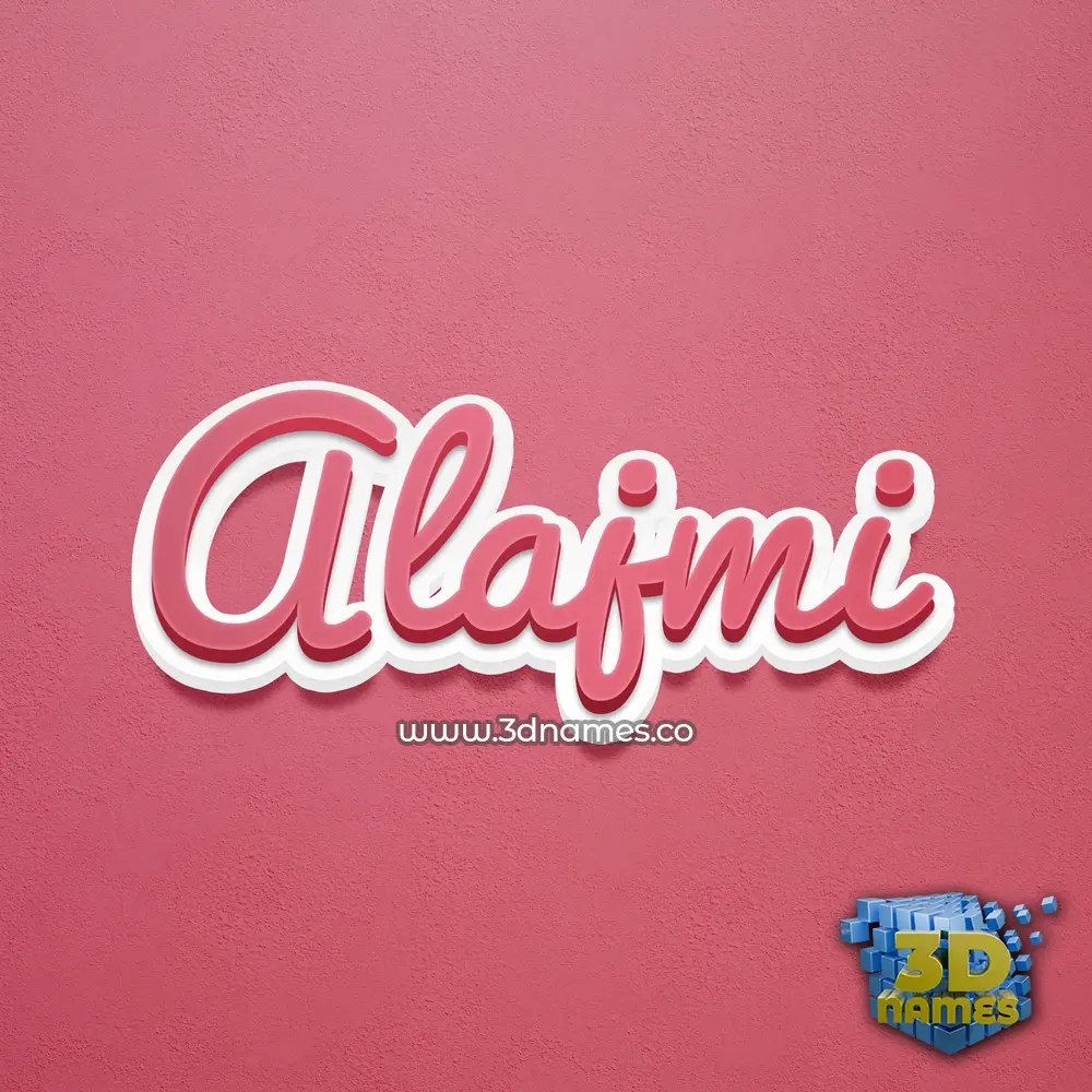 alajmi in Red Scribble style - 3D name wallpaper