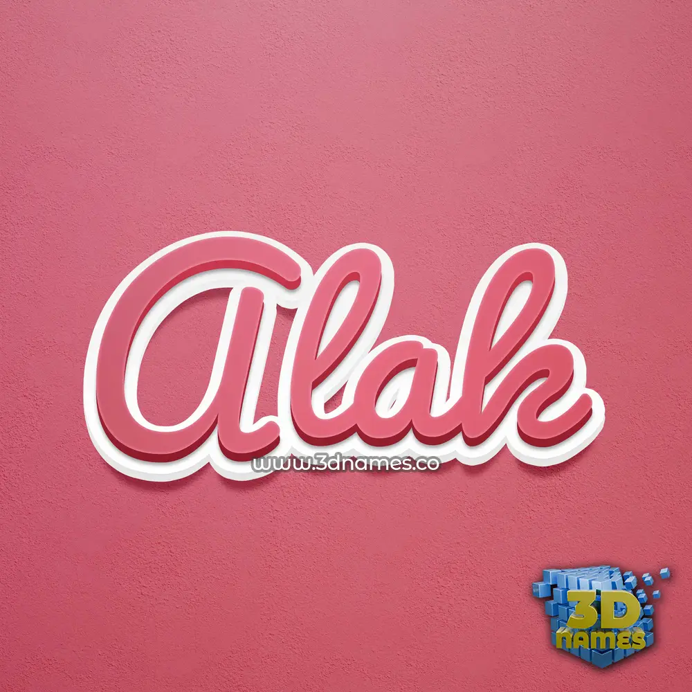 alak in Red Scribble style - 3D name wallpaper