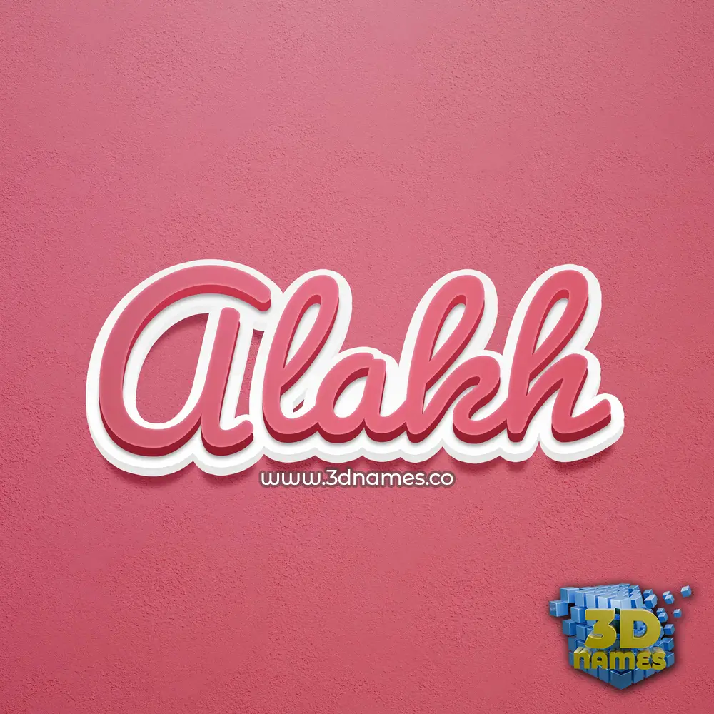 alakh in Red Scribble style - 3D name wallpaper