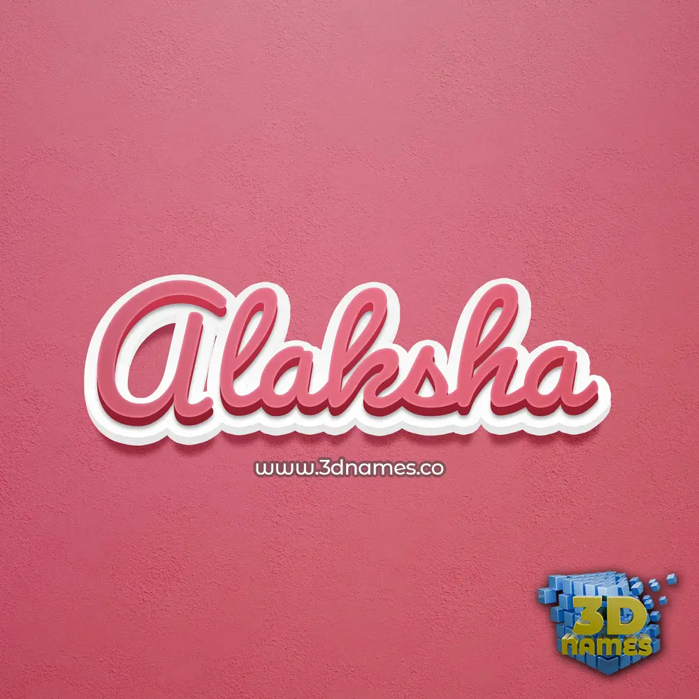 alaksha in Red Scribble style - 3D name wallpaper