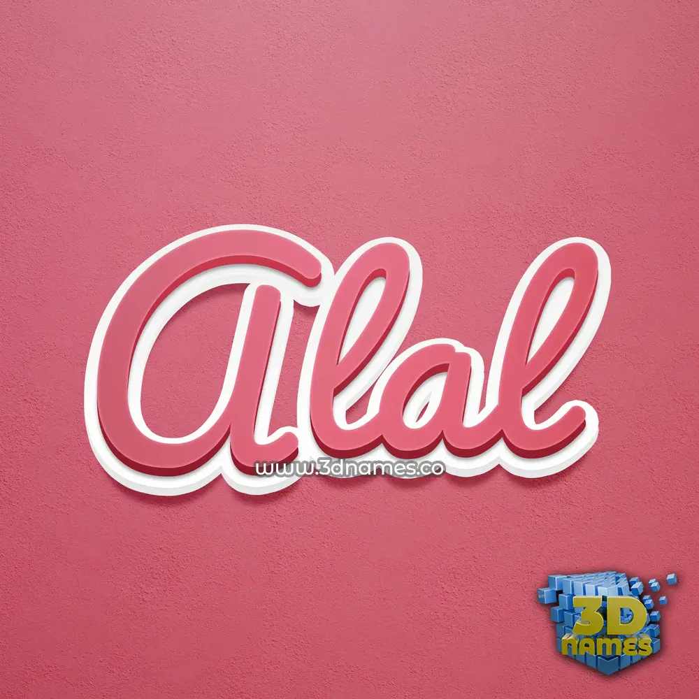 alal in Red Scribble style - 3D name wallpaper