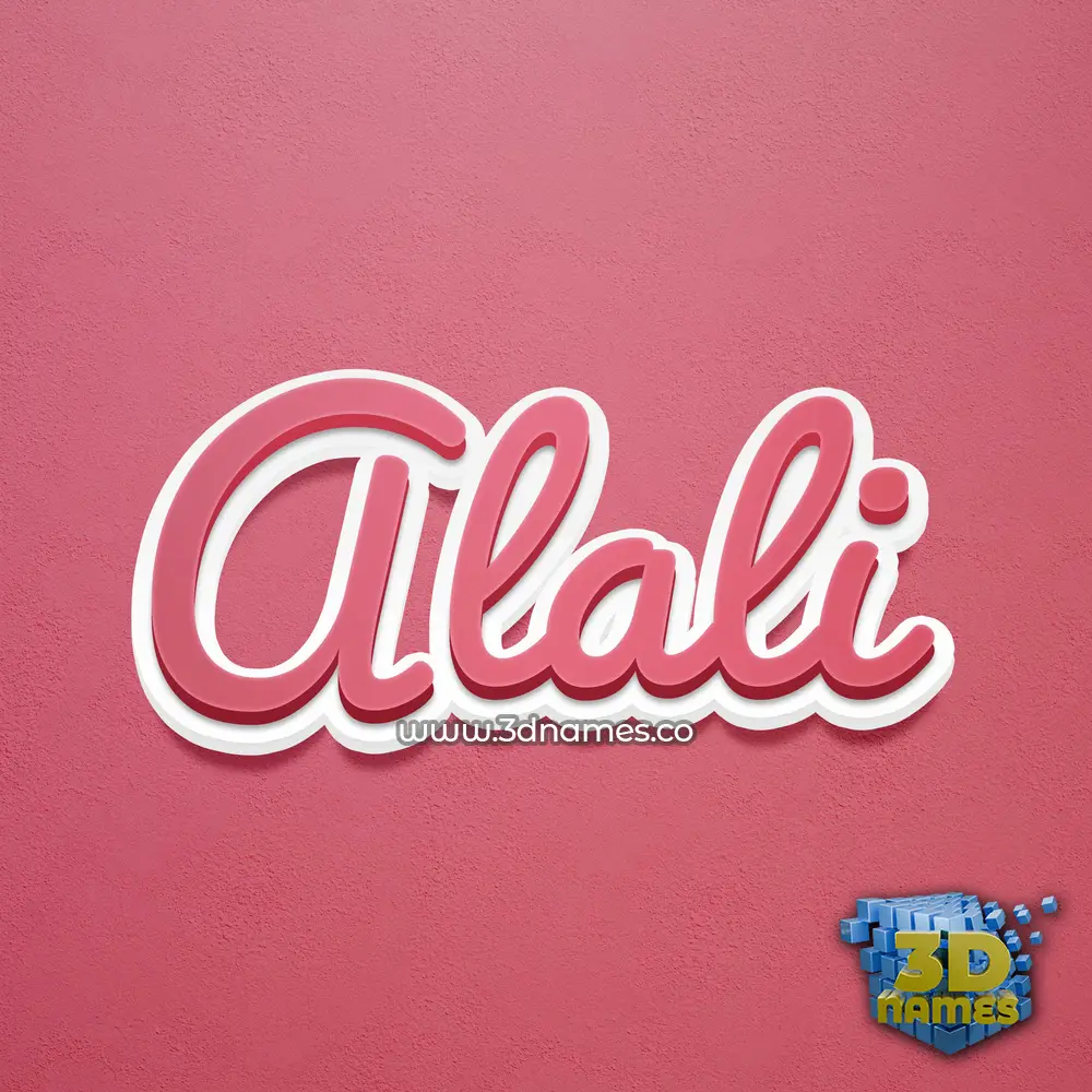 alali in Red Scribble style - 3D name wallpaper