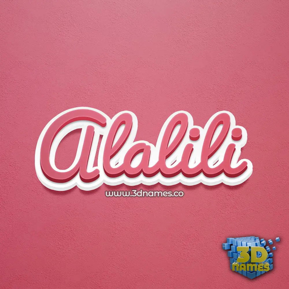 alalili in Red Scribble style - 3D name wallpaper