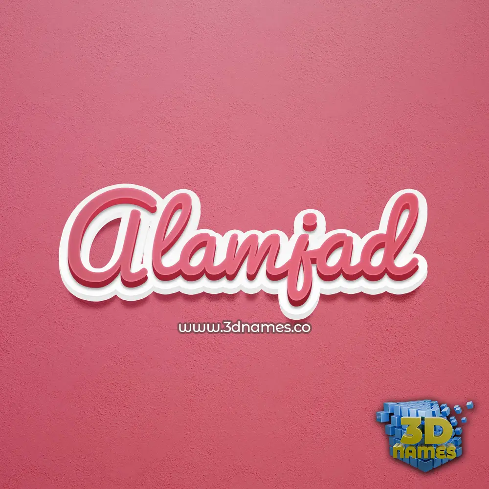 alamjad in Red Scribble style - 3D name wallpaper