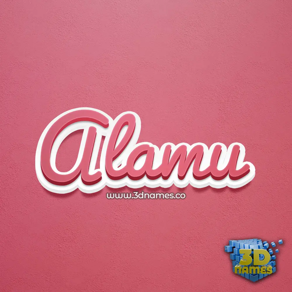 alamu in Red Scribble style - 3D name wallpaper