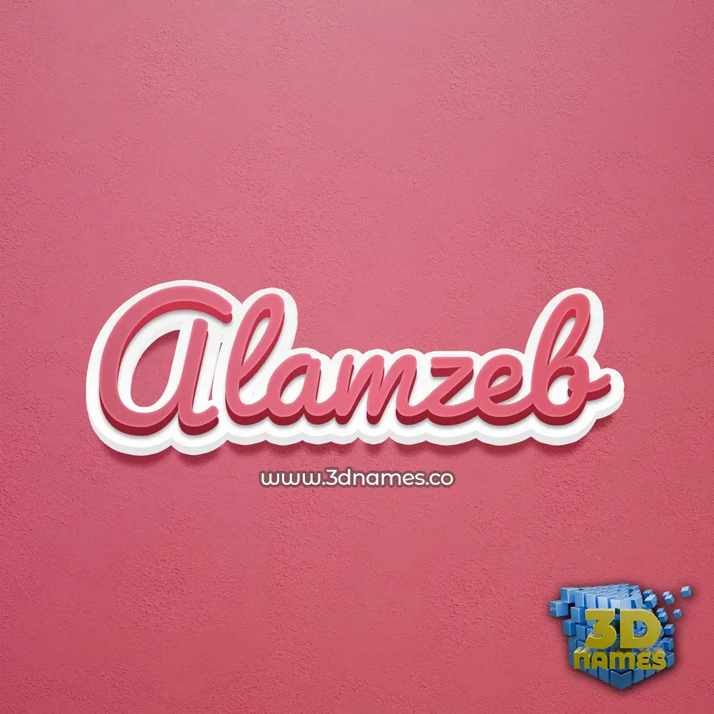 alamzeb in Red Scribble style - 3D name wallpaper