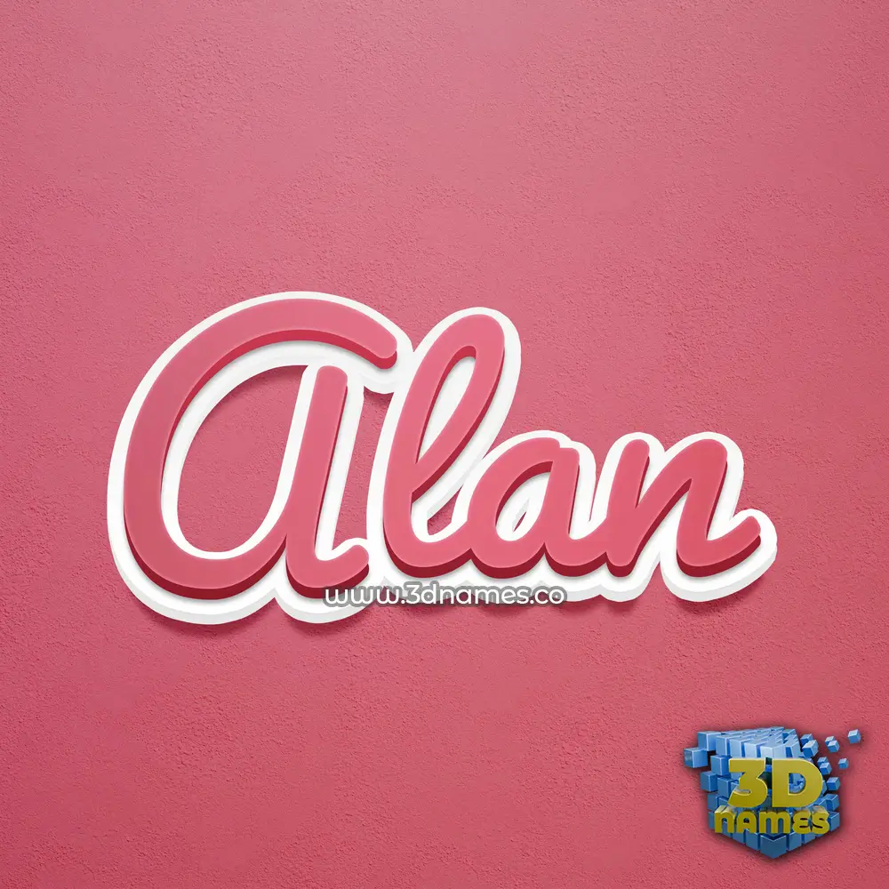 alan in Red Scribble style - 3D name wallpaper