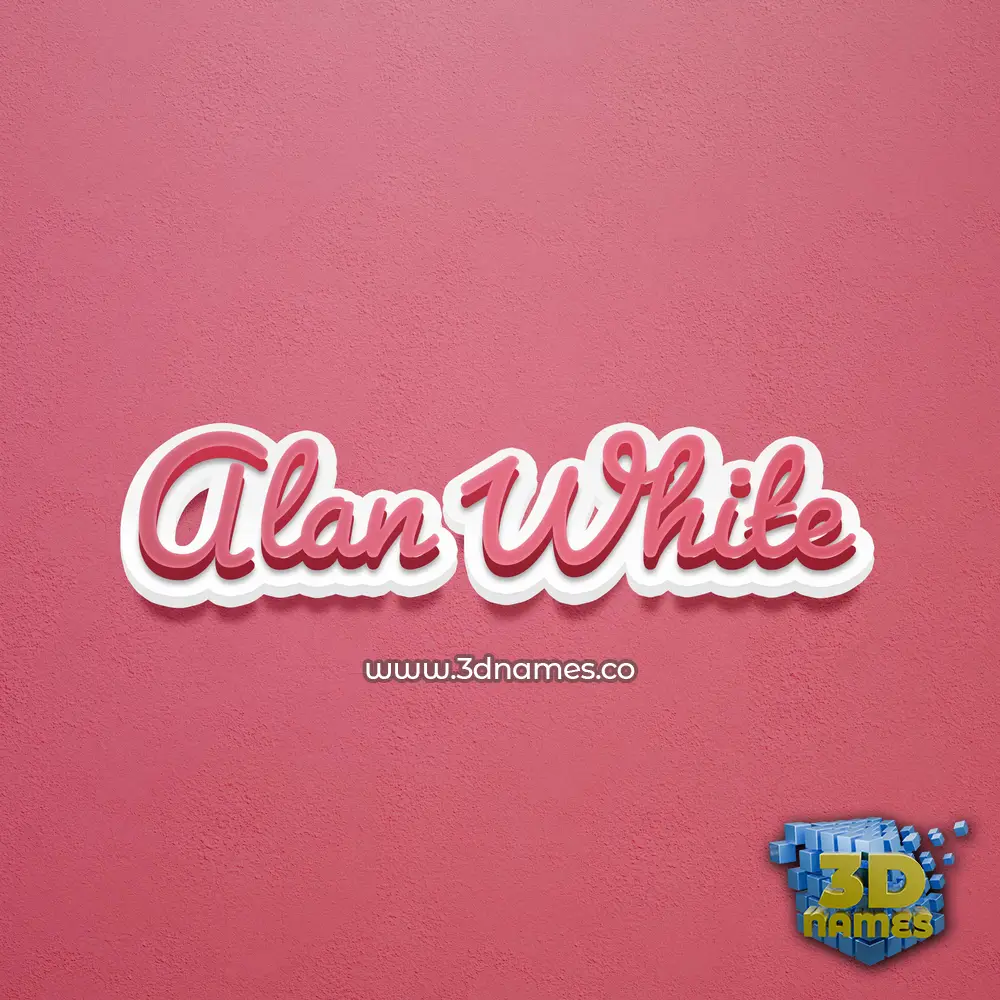 alan white in Red Scribble style - 3D name wallpaper