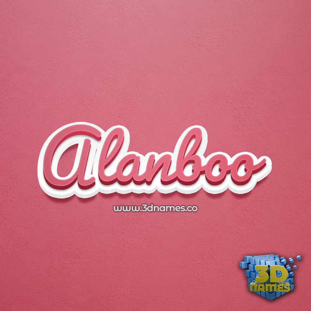 alanboo in Red Scribble style - 3D name wallpaper