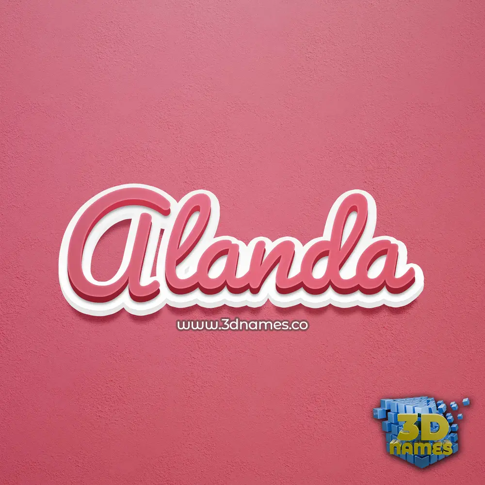 alanda in Red Scribble style - 3D name wallpaper