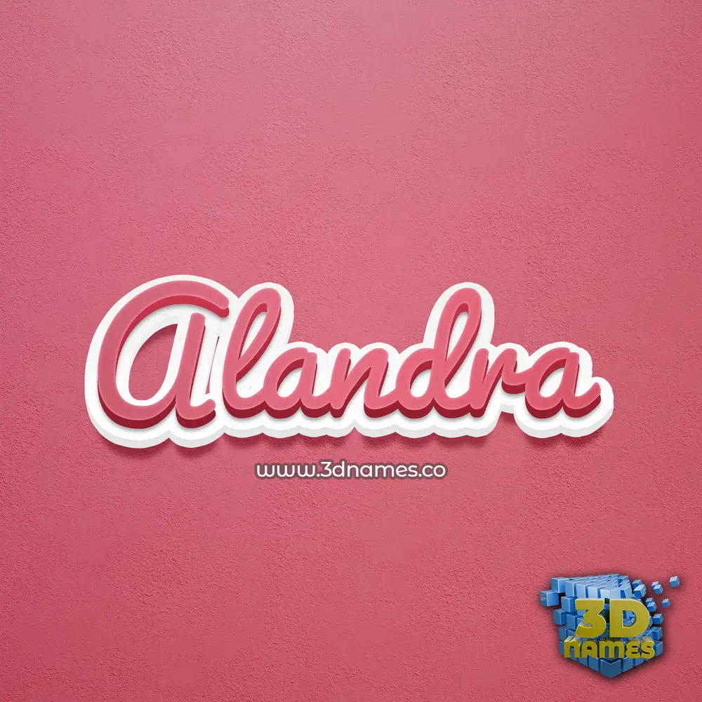 alandra in Red Scribble style - 3D name wallpaper