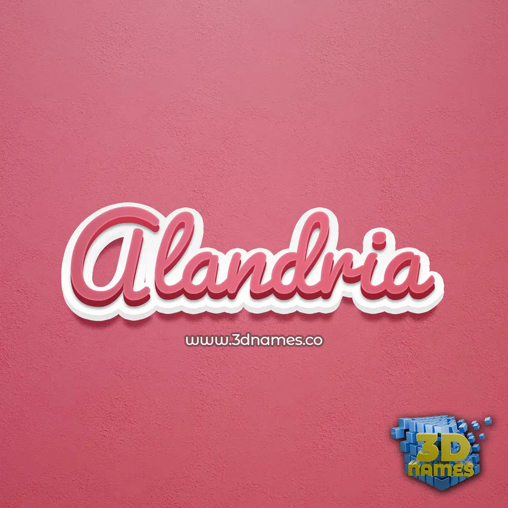 alandria in Red Scribble style - 3D name wallpaper