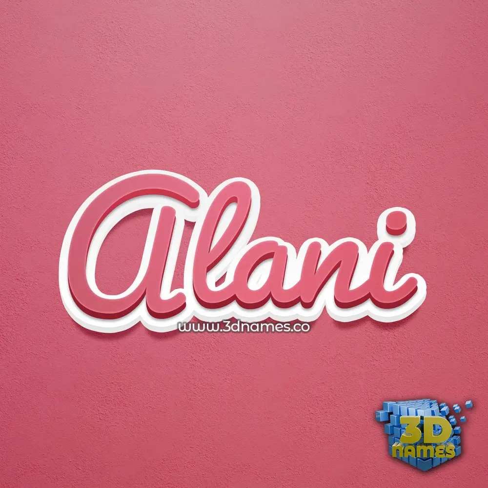 alani in Red Scribble style - 3D name wallpaper