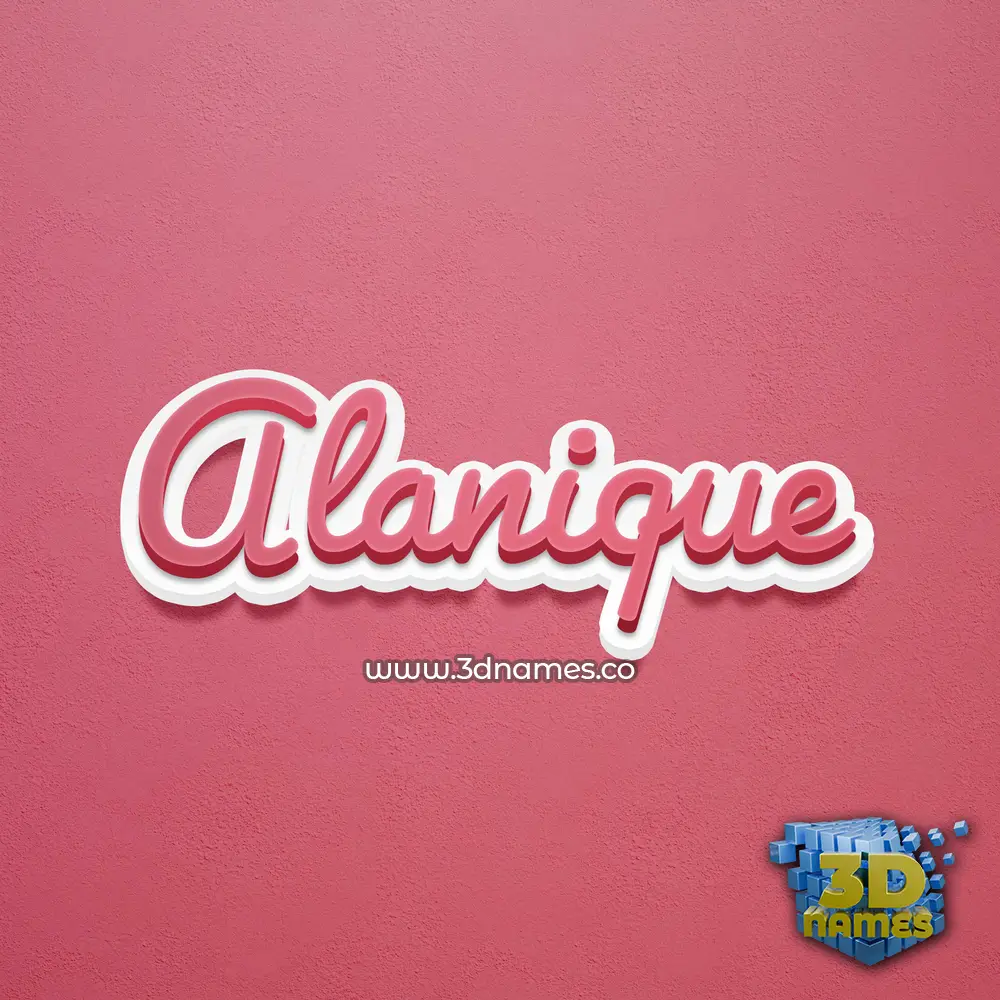 alanique in Red Scribble style - 3D name wallpaper