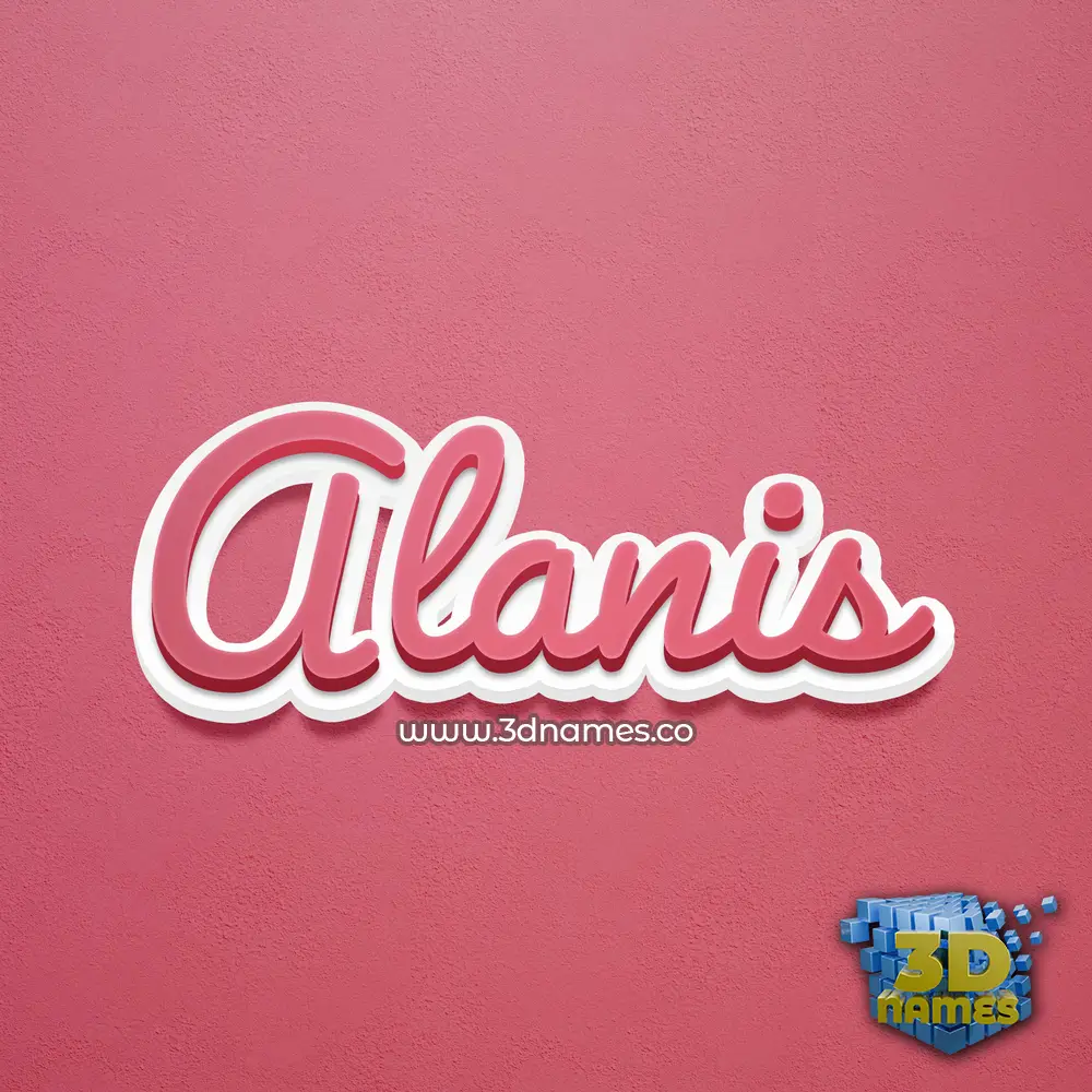 alanis in Red Scribble style - 3D name wallpaper