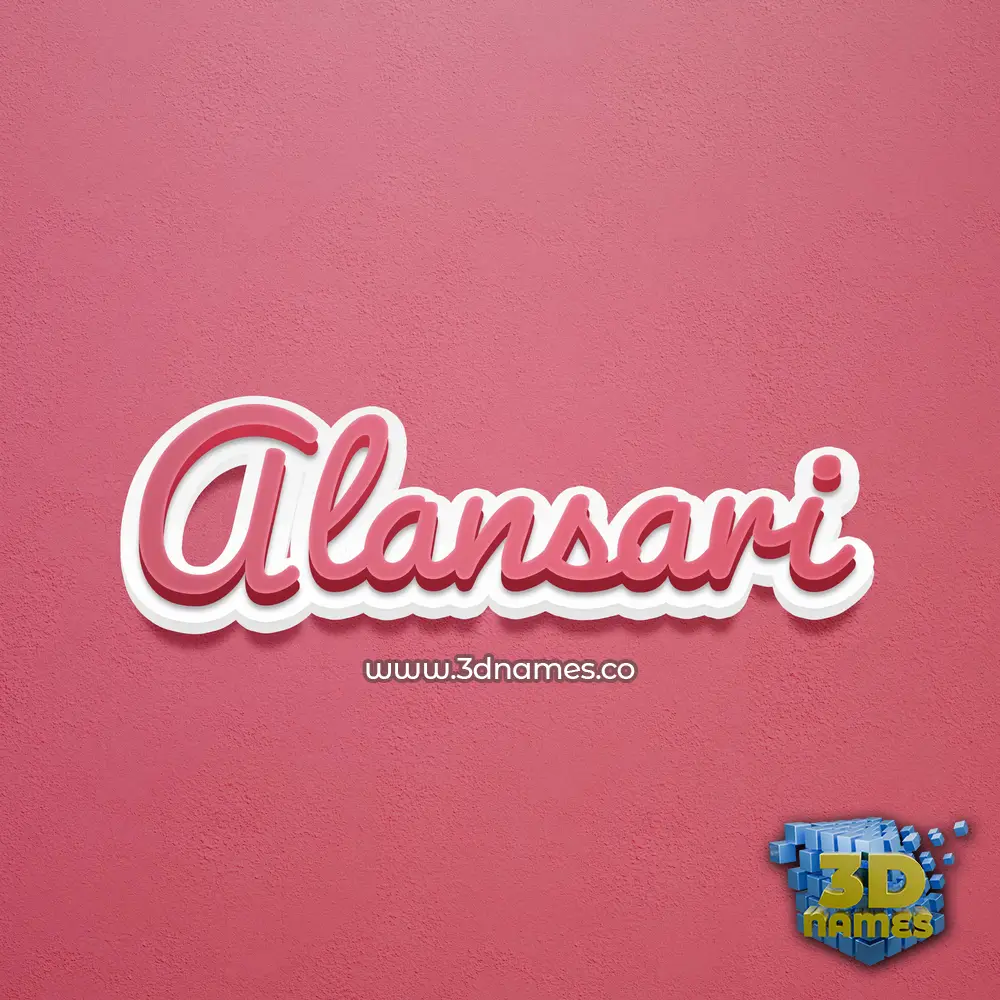 alansari in Red Scribble style - 3D name wallpaper