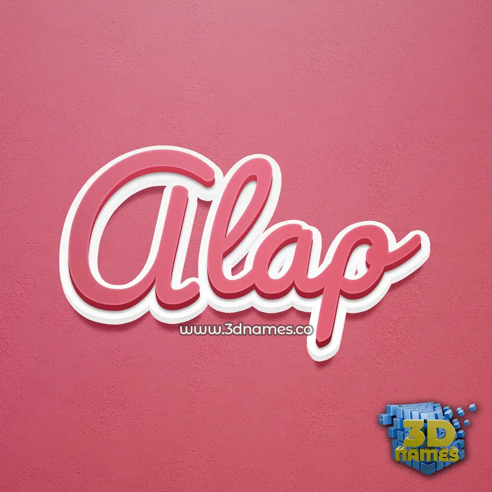 alap in Red Scribble style - 3D name wallpaper