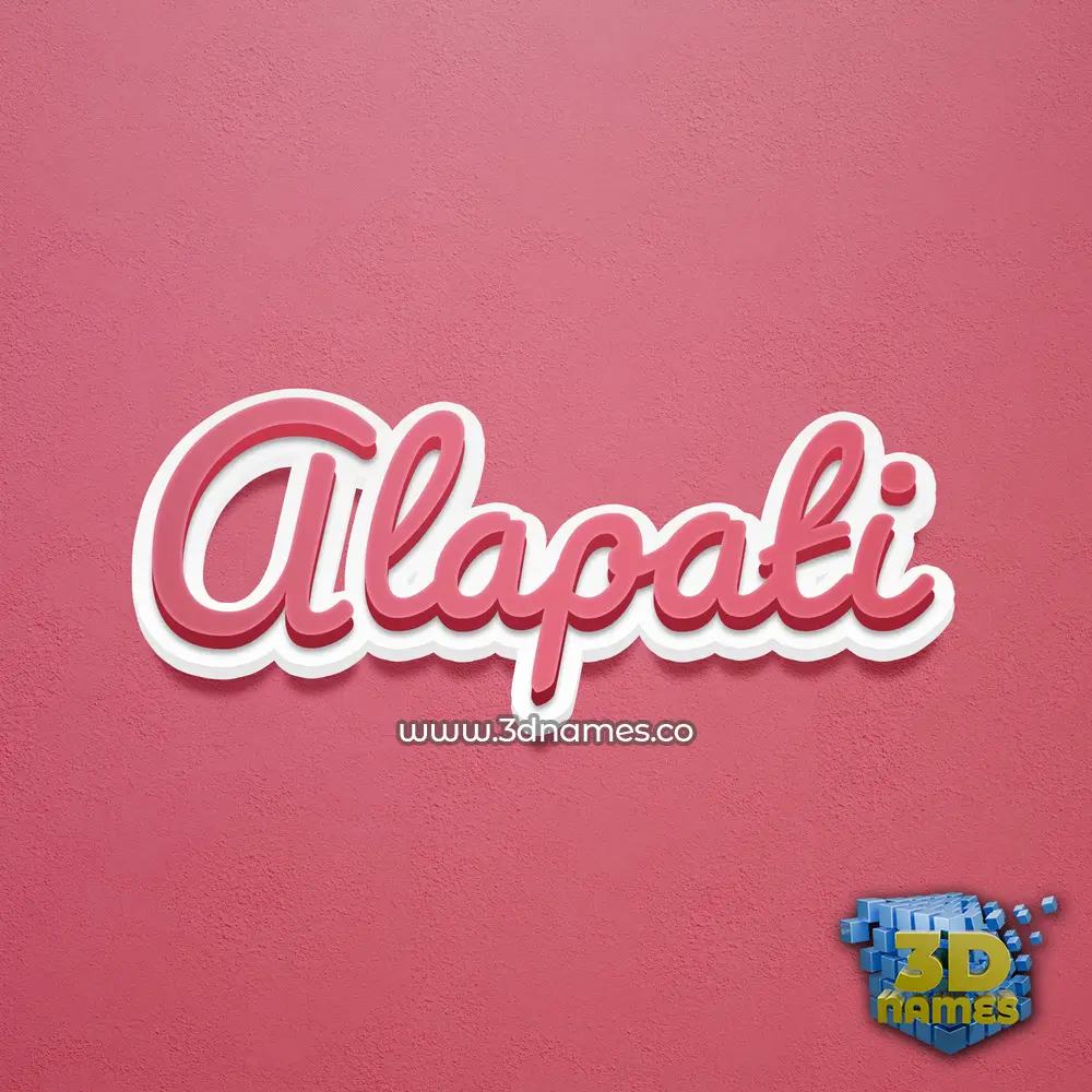 alapati in Red Scribble style - 3D name wallpaper