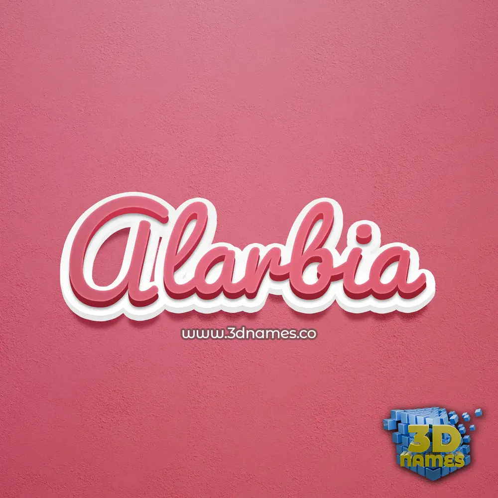 alarbia in Red Scribble style - 3D name wallpaper