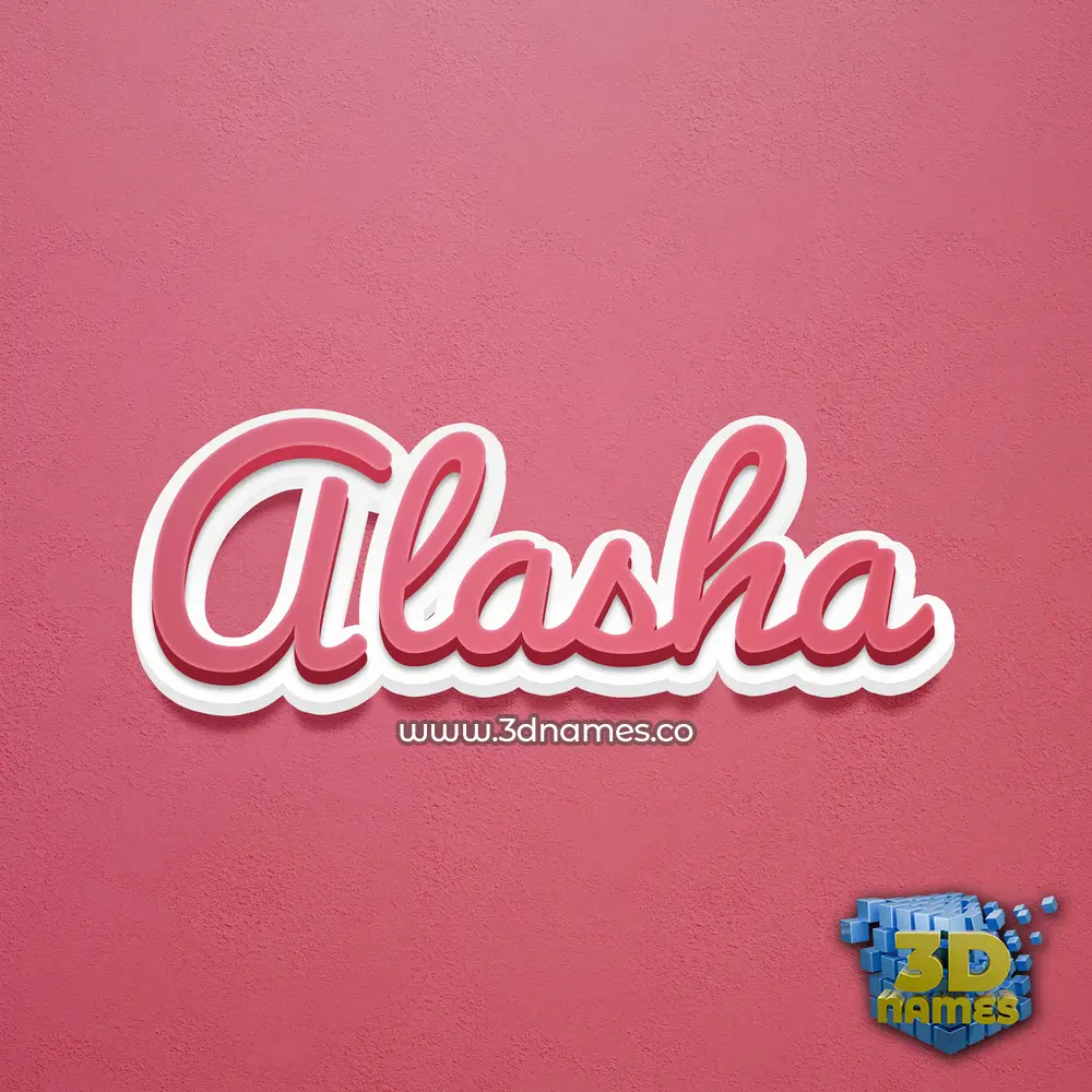 alasha in Red Scribble style - 3D name wallpaper