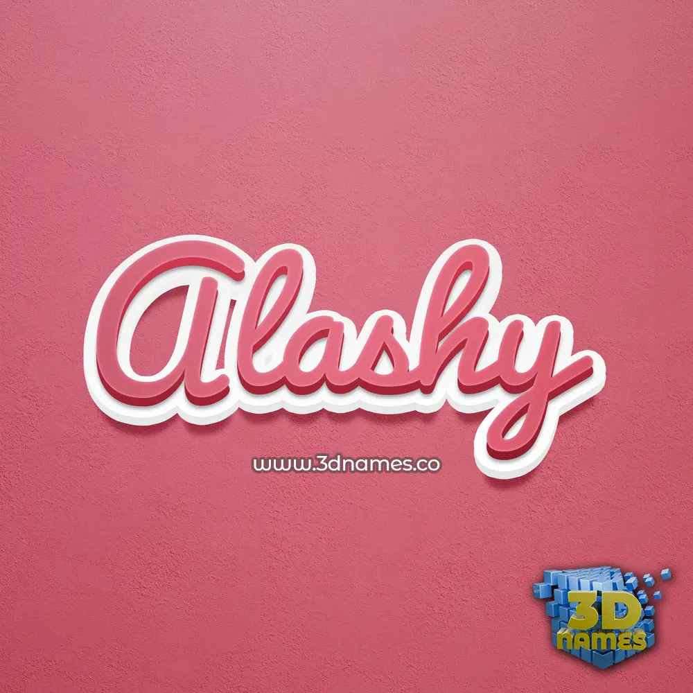 alashy in Red Scribble style - 3D name wallpaper