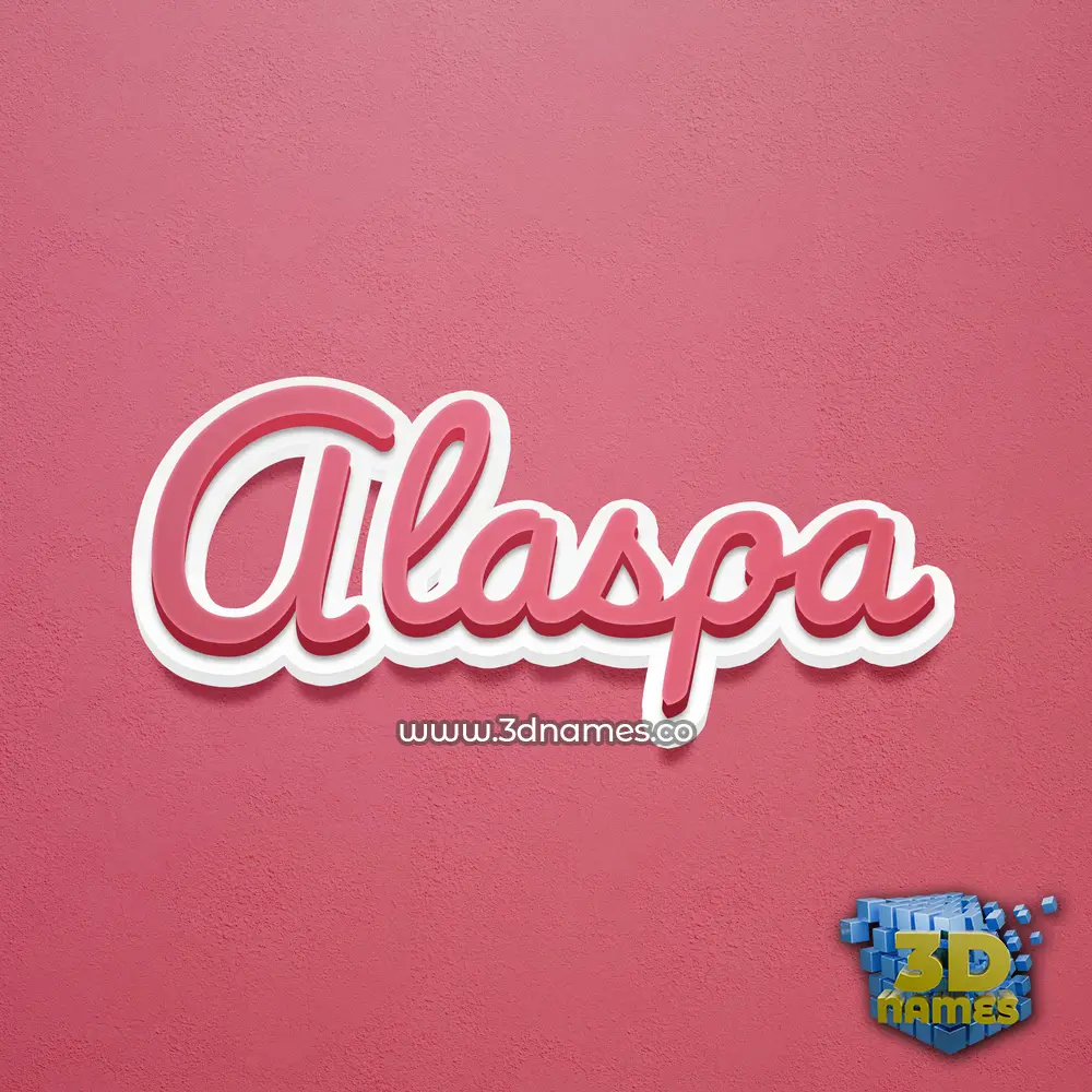 alaspa in Red Scribble style - 3D name wallpaper