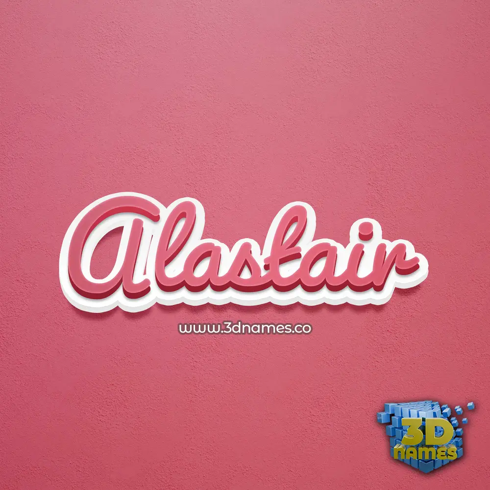 alastair in Red Scribble style - 3D name wallpaper