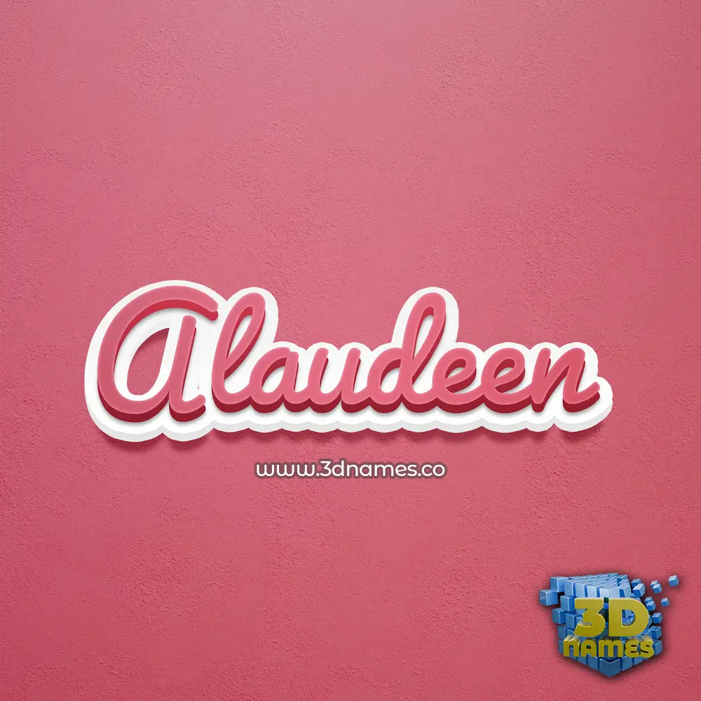 alaudeen in Red Scribble style - 3D name wallpaper