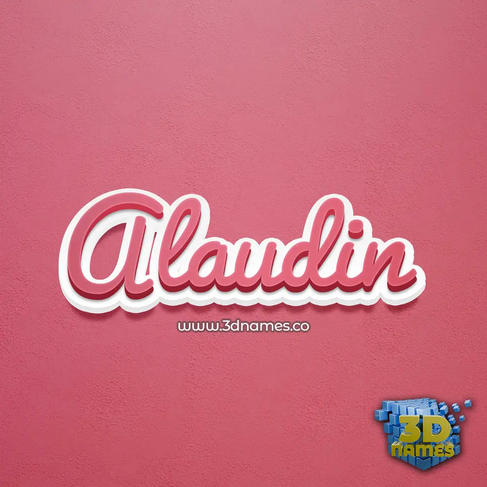 alaudin in Red Scribble style - 3D name wallpaper
