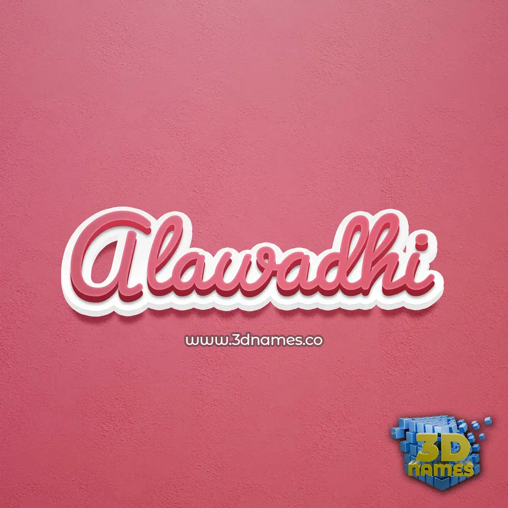 alawadhi in Red Scribble style - 3D name wallpaper
