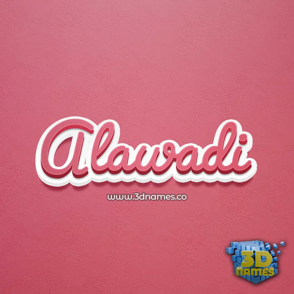 alawadi in Red Scribble style - 3D name wallpaper