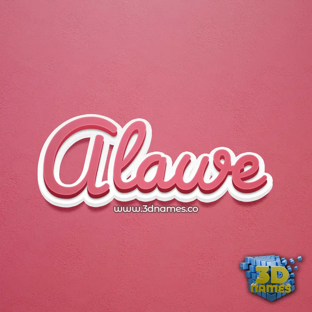 alawe in Red Scribble style - 3D name wallpaper