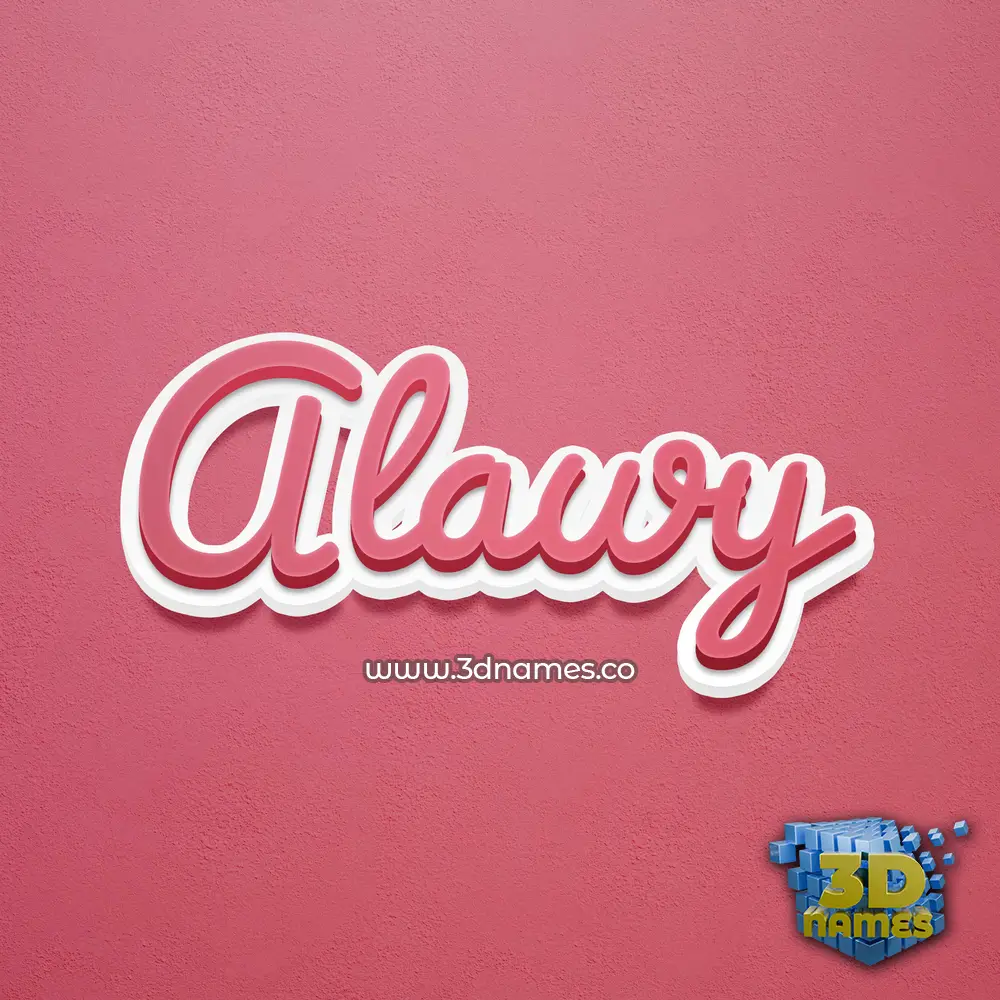 alawy in Red Scribble style - 3D name wallpaper