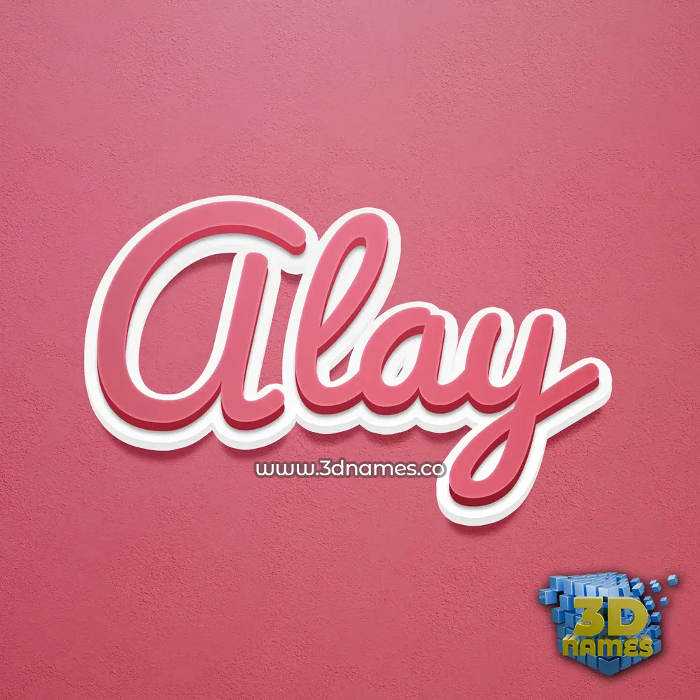 alay in Red Scribble style - 3D name wallpaper
