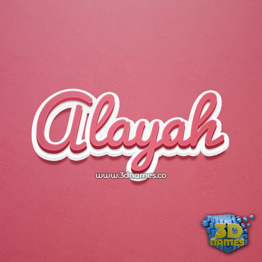 alayah in Red Scribble style - 3D name wallpaper
