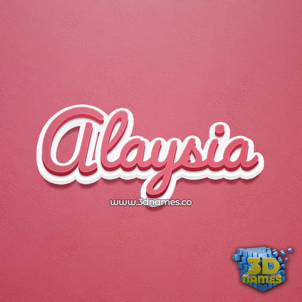 alaysia in Red Scribble style - 3D name wallpaper