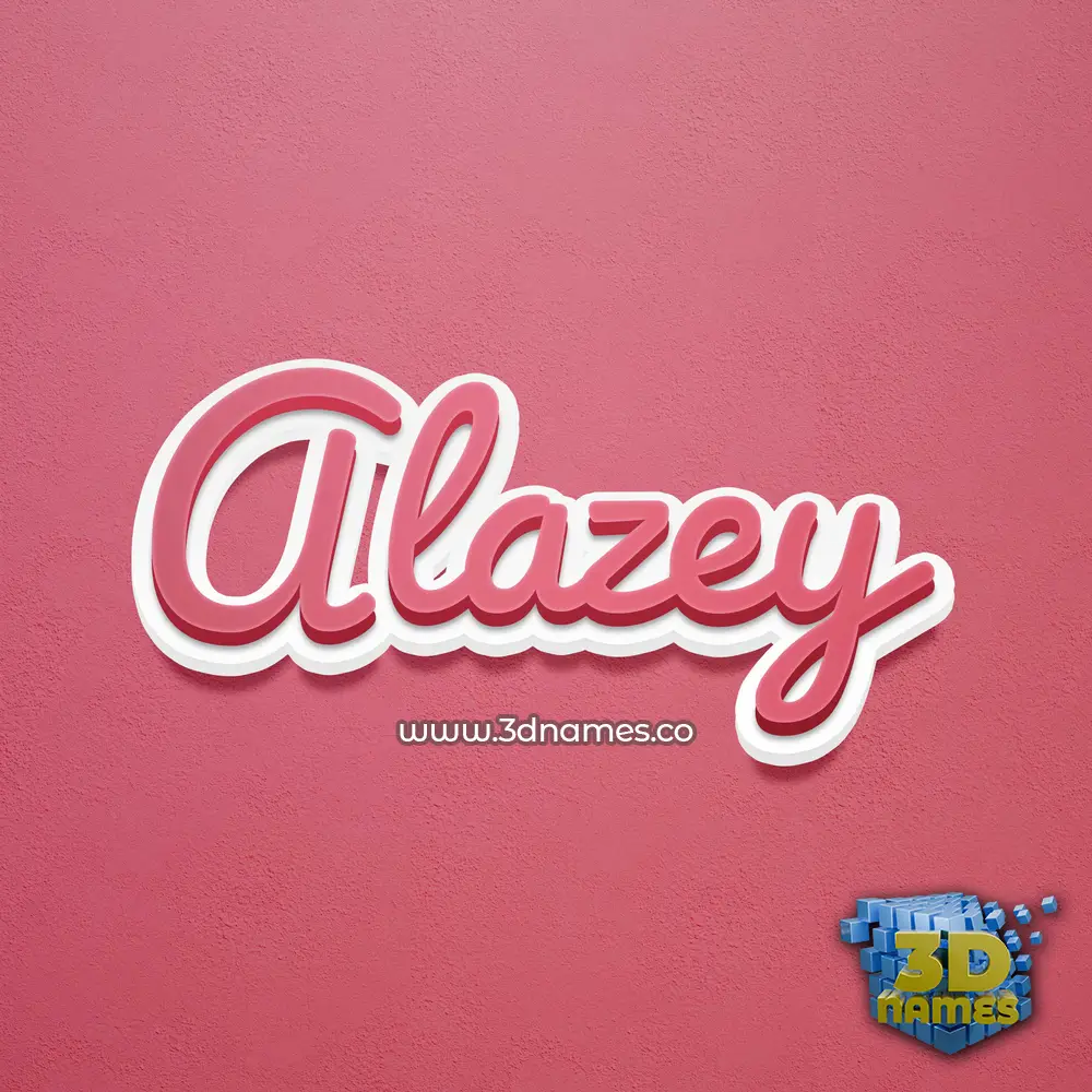 alazey in Red Scribble style - 3D name wallpaper
