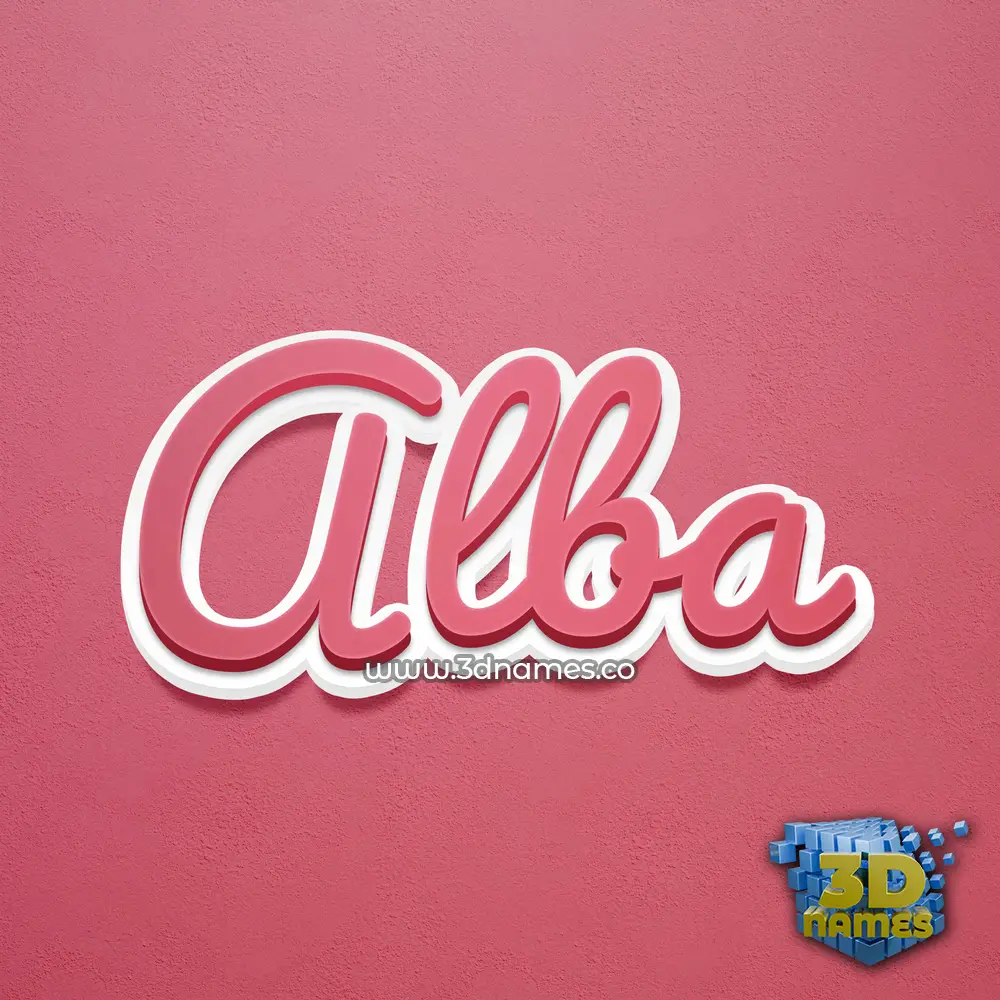 alba in Red Scribble style - 3D name wallpaper