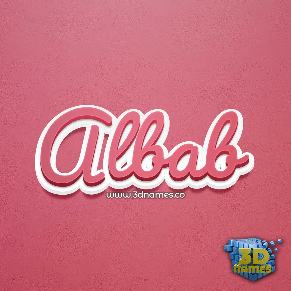 albab in Red Scribble style - 3D name wallpaper