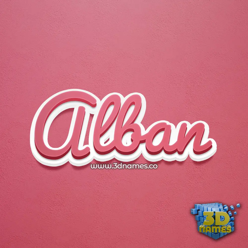 alban in Red Scribble style - 3D name wallpaper