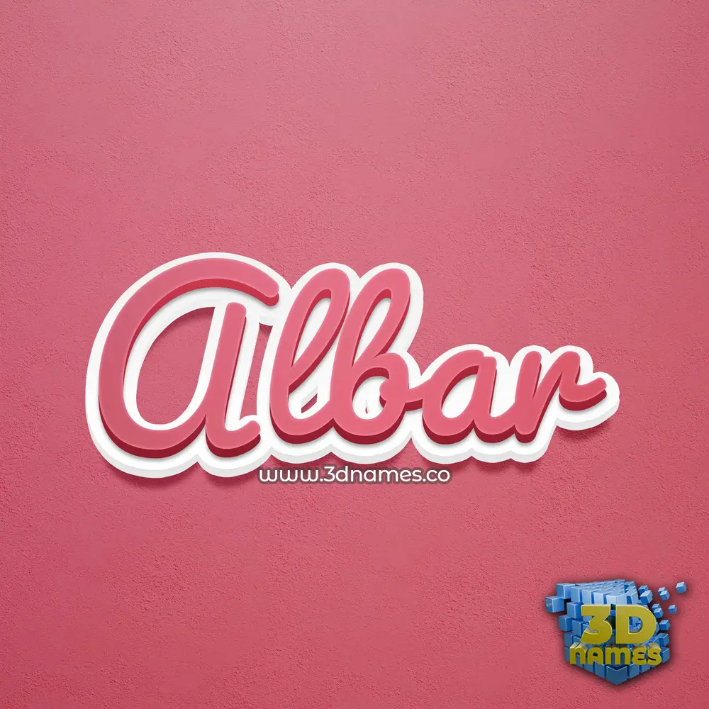albar in Red Scribble style - 3D name wallpaper