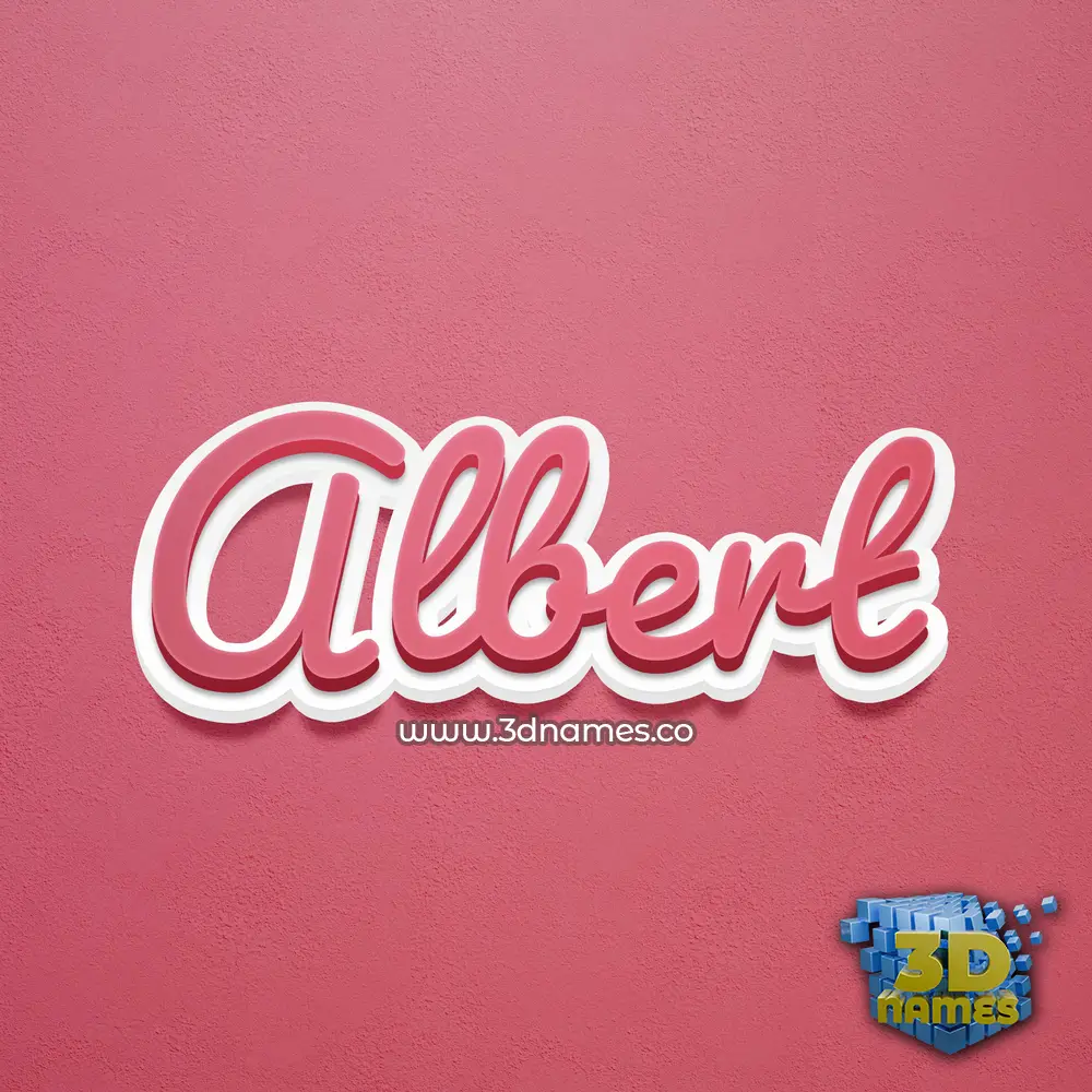 albert in Red Scribble style - 3D name wallpaper