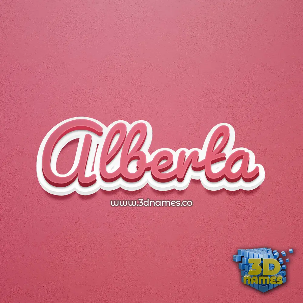 alberta in Red Scribble style - 3D name wallpaper