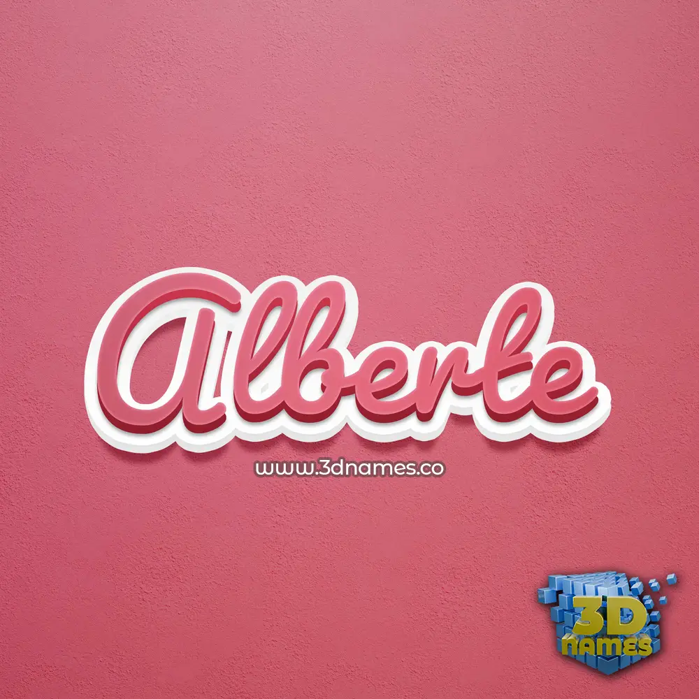alberte in Red Scribble style - 3D name wallpaper