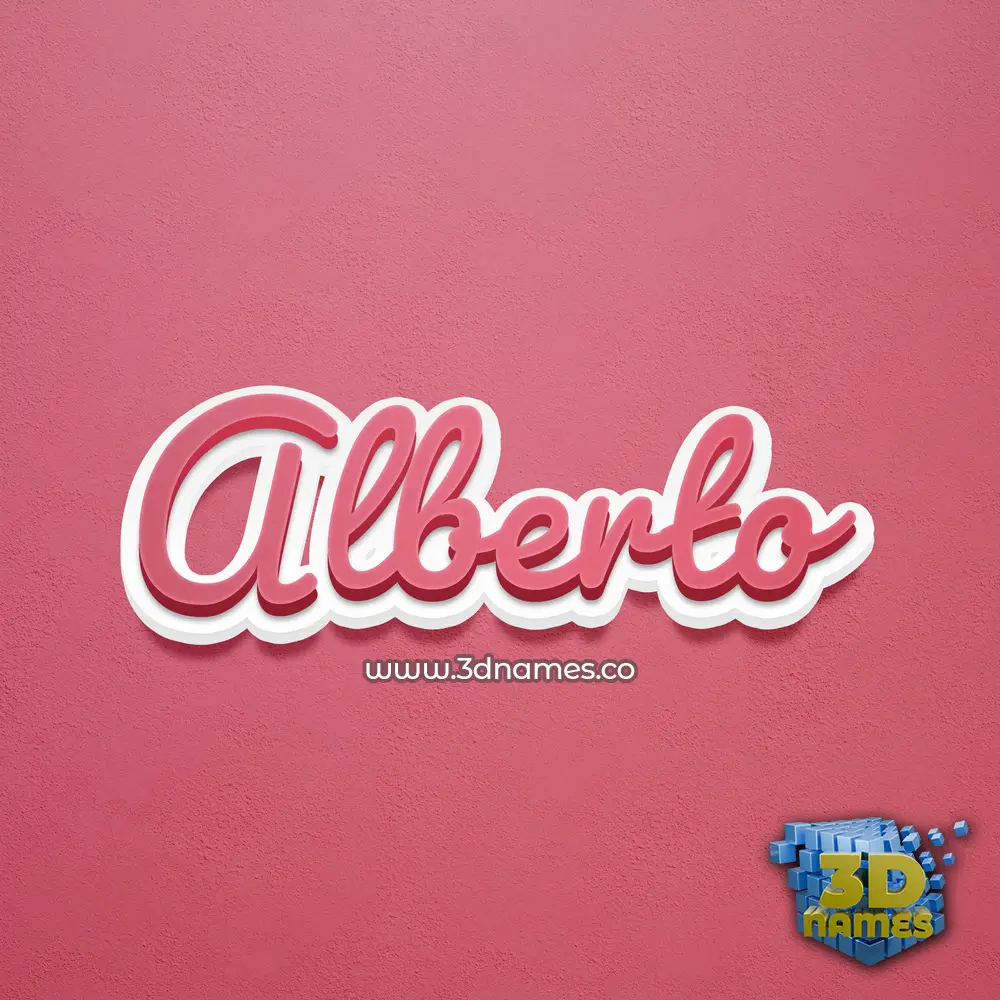 alberto in Red Scribble style - 3D name wallpaper