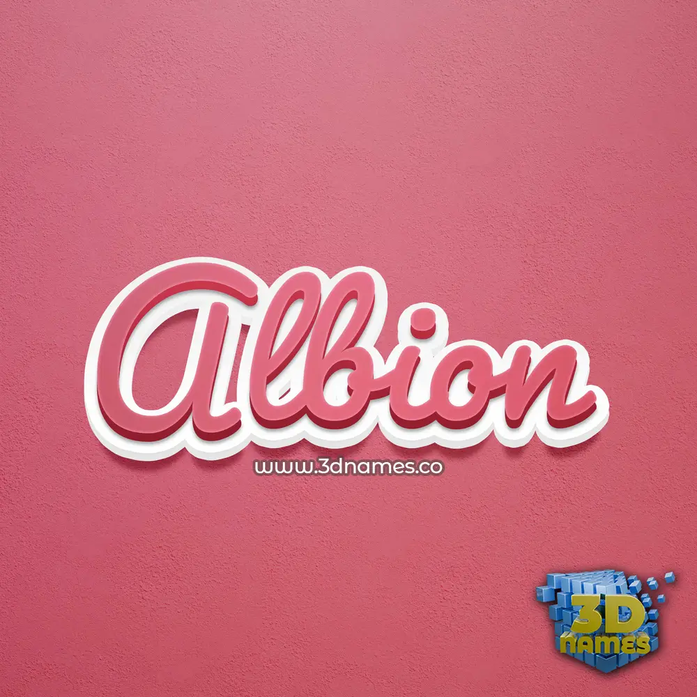 albion in Red Scribble style - 3D name wallpaper