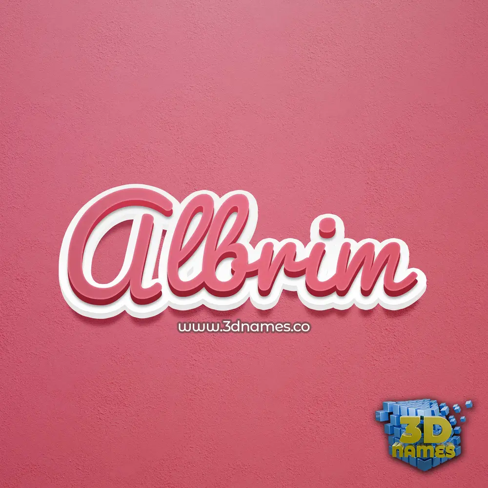 albrim in Red Scribble style - 3D name wallpaper