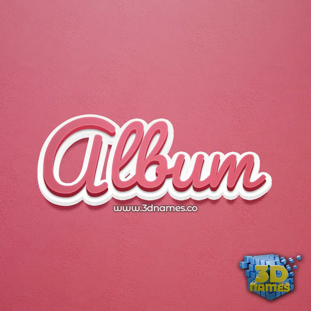 album in Red Scribble style - 3D name wallpaper