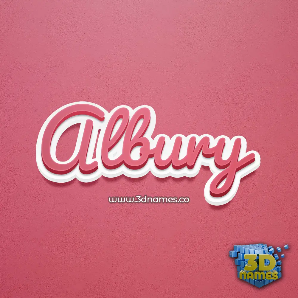 albury in Red Scribble style - 3D name wallpaper